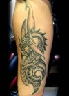 tribal dragon tattoo on arm